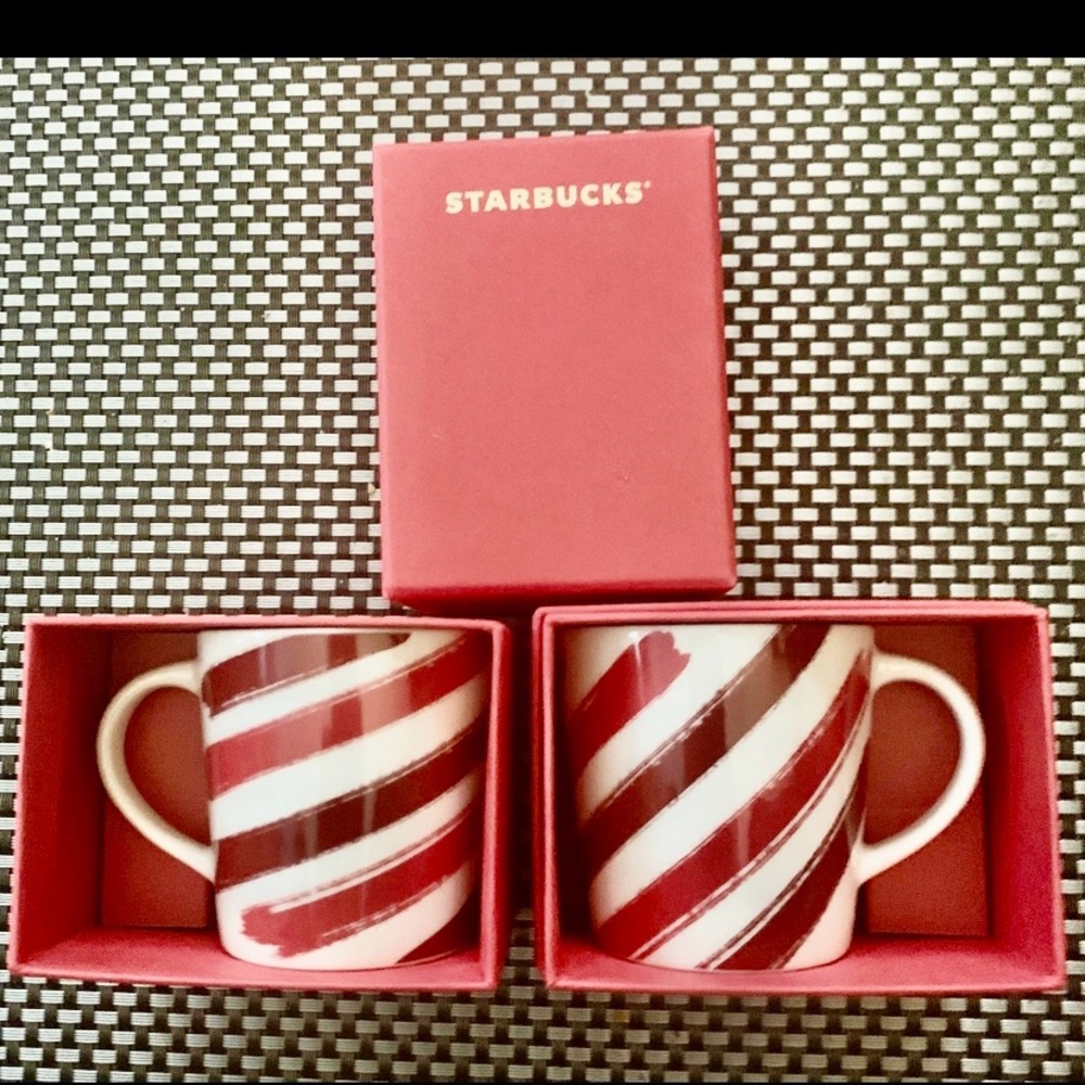 Starbucks White Mug with Red Accent